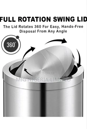 Stainless Steel Swing Lid Dustbin Garbage Bin,Trash Can With Removable