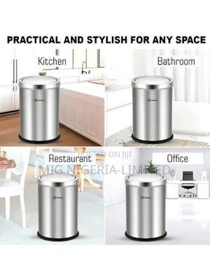 Stainless Steel Swing Lid Dustbin Garbage Bin,Trash Can With Removable