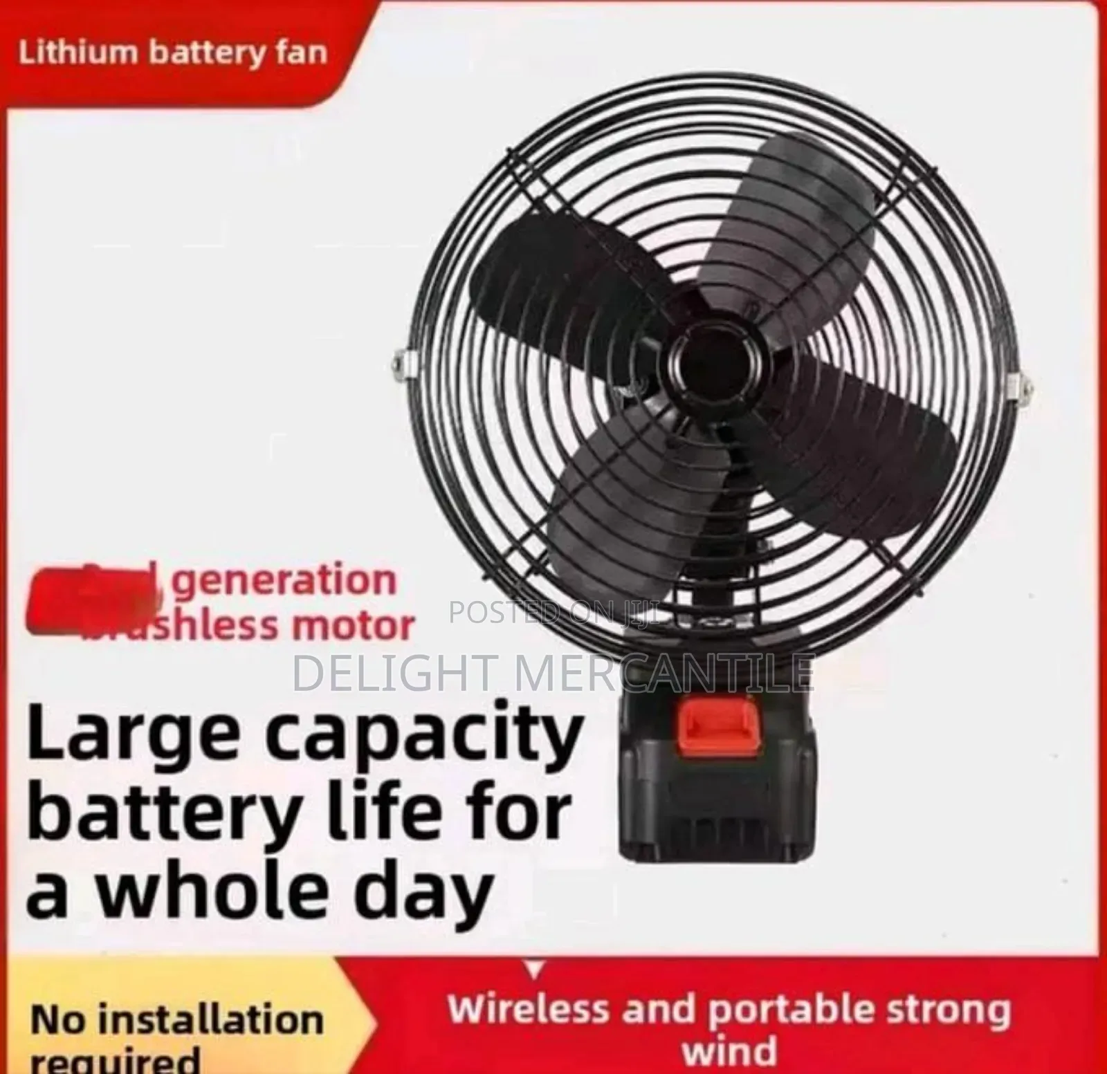 Rechargeable Fan With Lithium Battery