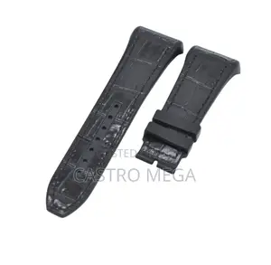 Franck Muller Vanguard 28mm Black Leather Plated Rubber Strap