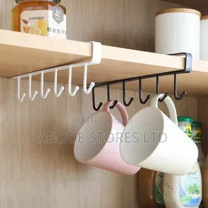 Metal 6 Hook Under Shelf Cabinet Rack for Cup