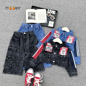 Children Jeans Up and Down Set Black