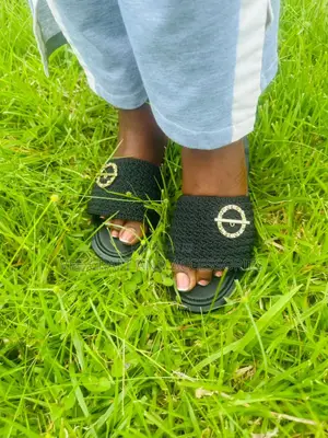 Handcrafted Crochet Slides-Black