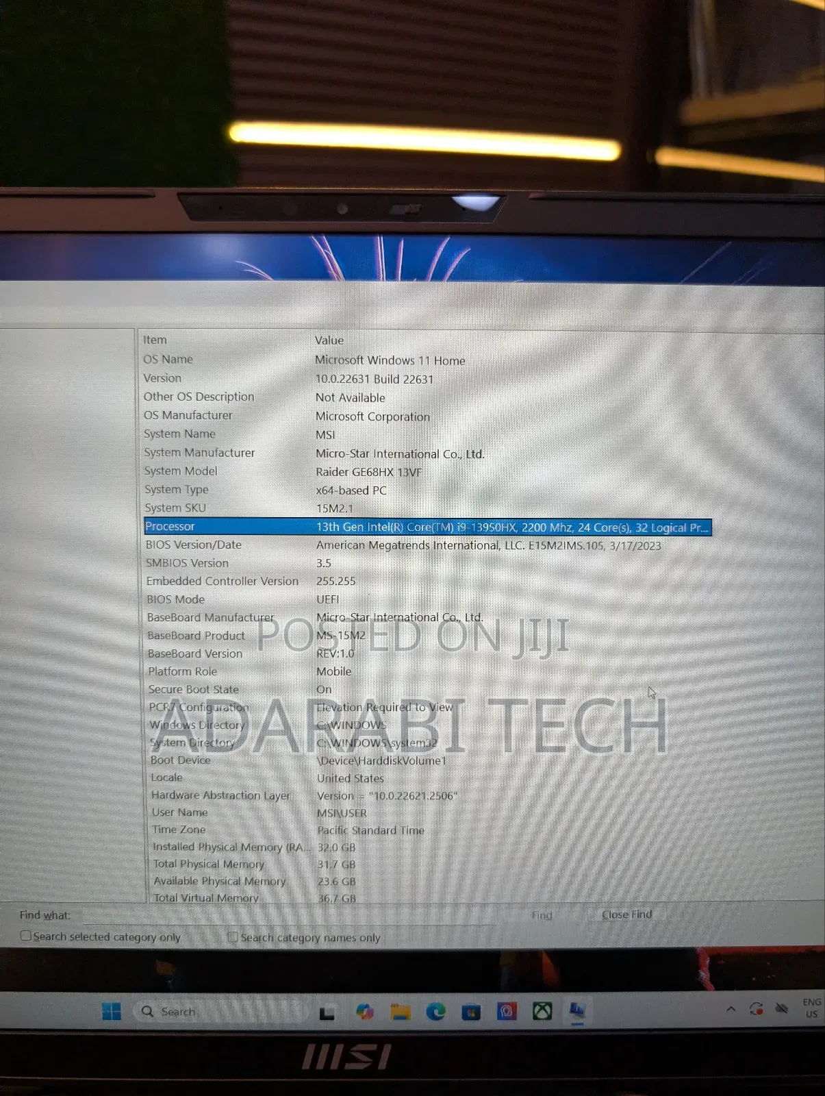 Laptop MSI Vector GP68 HX 13V 32GB Intel Core I9 SSD 1T