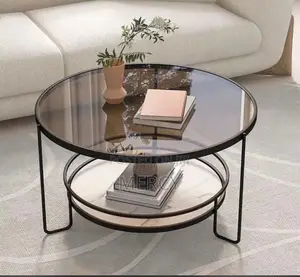 Simple Glass Table Top and Marble Down