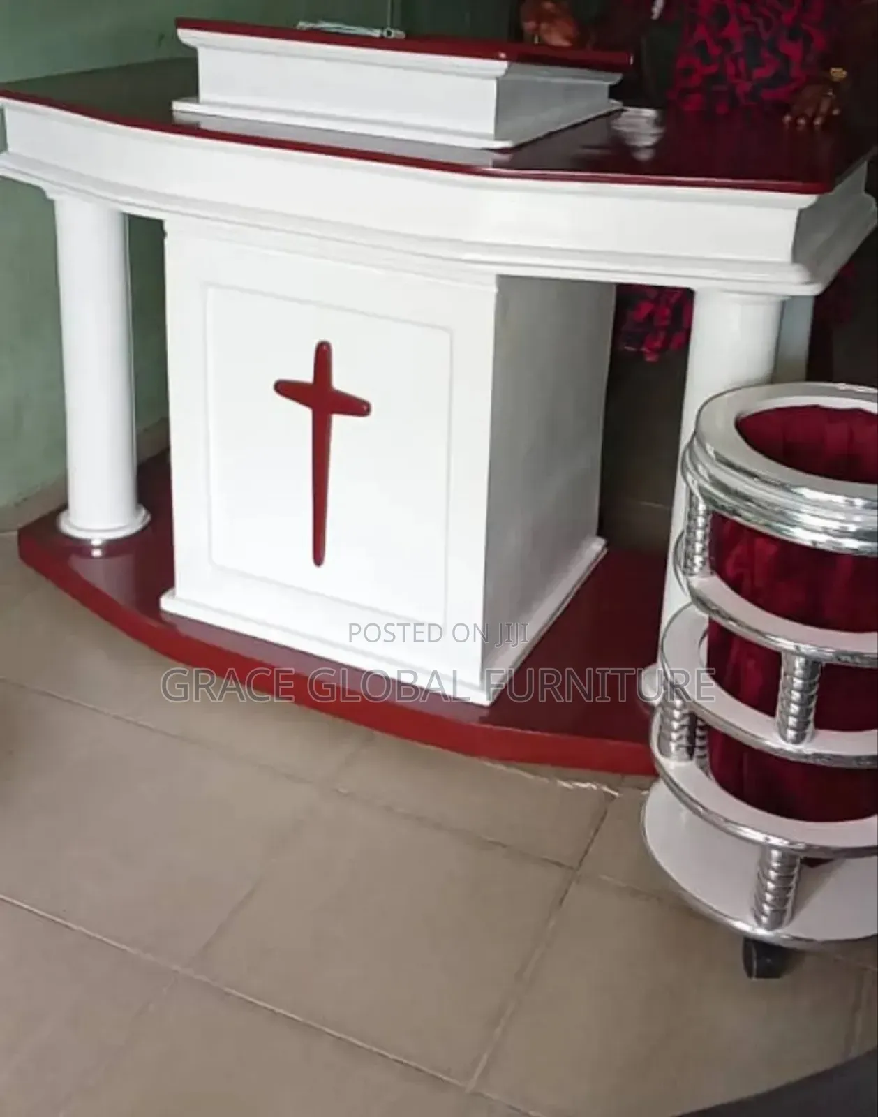 Executive Church Pulpit and Offering Basket