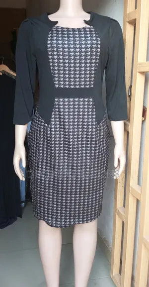 Mid - Year Promo:: Black and Brown Hounstooth Dress. Size 1xl (Xxl)