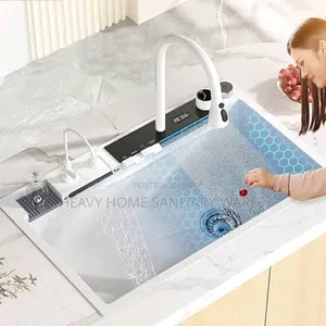 Anti-Stain Digital White Kitchen Sink