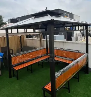 Outdoor Sitting Canopy With Lounge Chairs