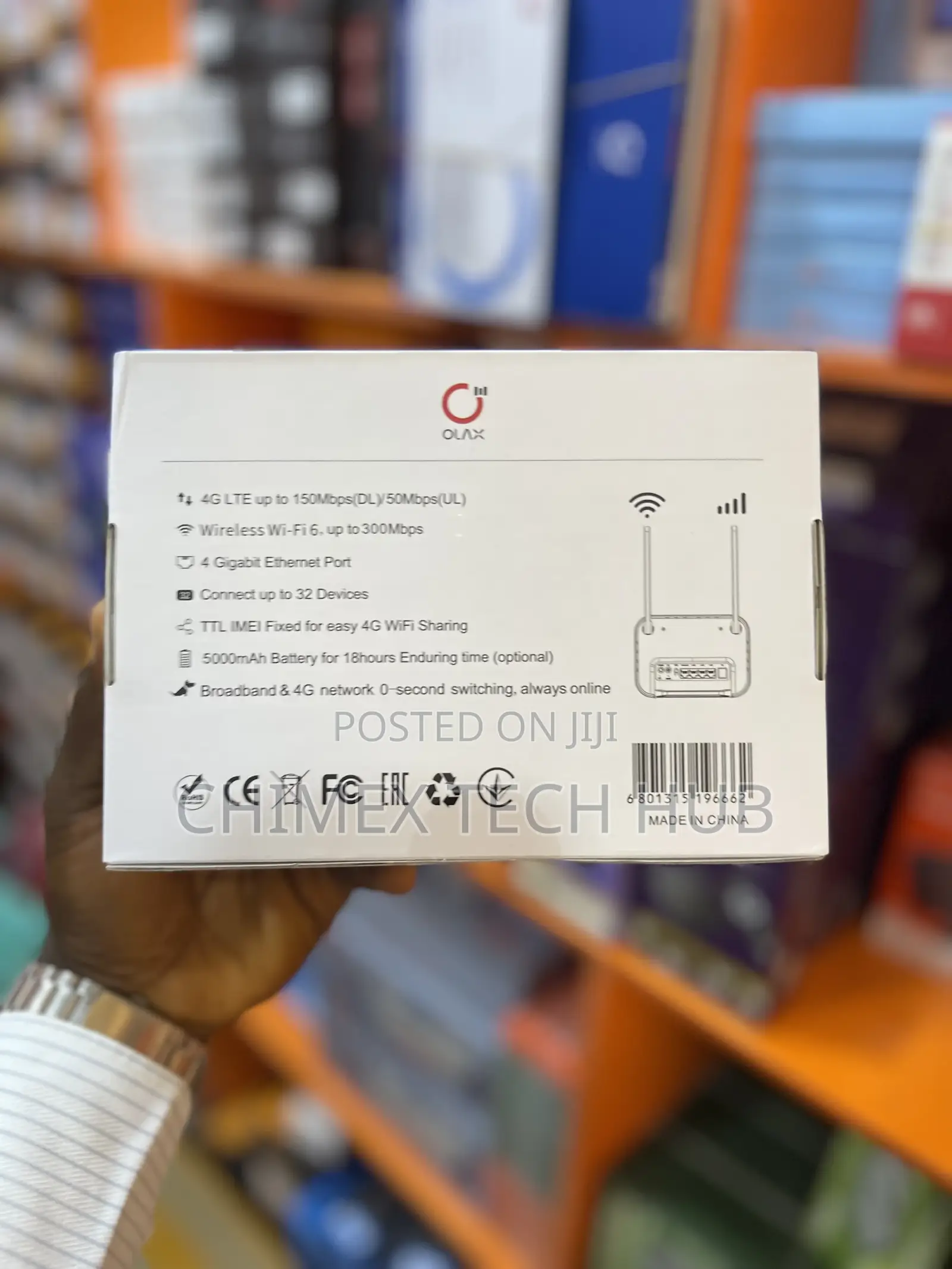 Olax Ax8 Pro Wifi 6 Super Battery 5000 Mah