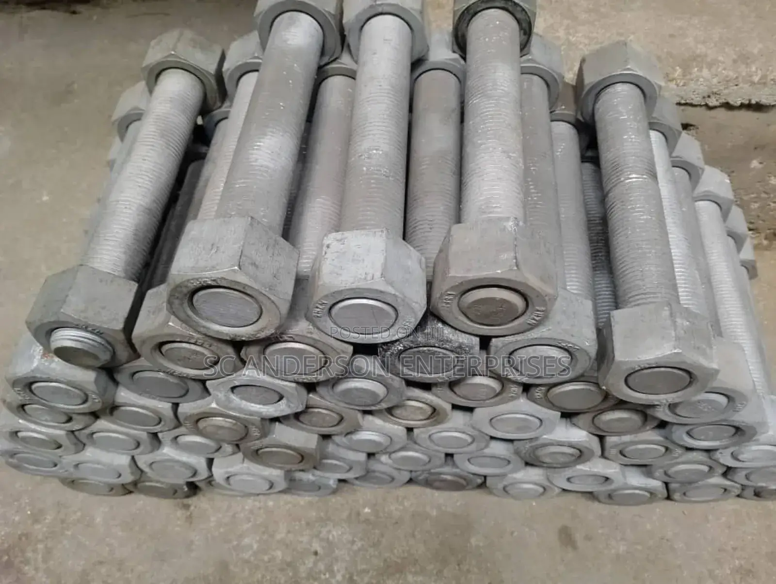 1.7/8x400 Stud Bolt and Nut Hot Dip Galvanized Available in All Sizes