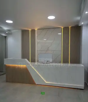 Receptionist Table With Panel Glossy