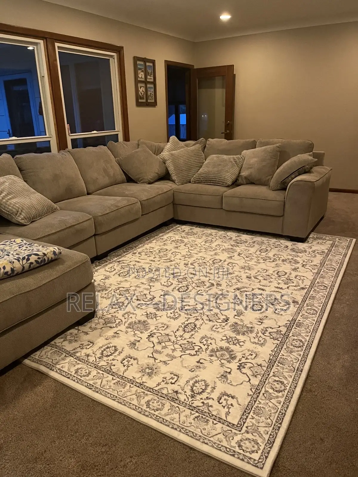 U Shaped Brown Sofa   