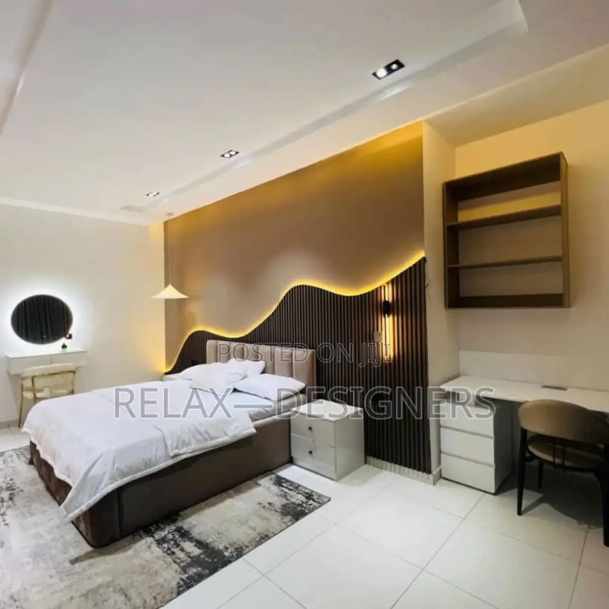 Bed  With Panel Wall Design