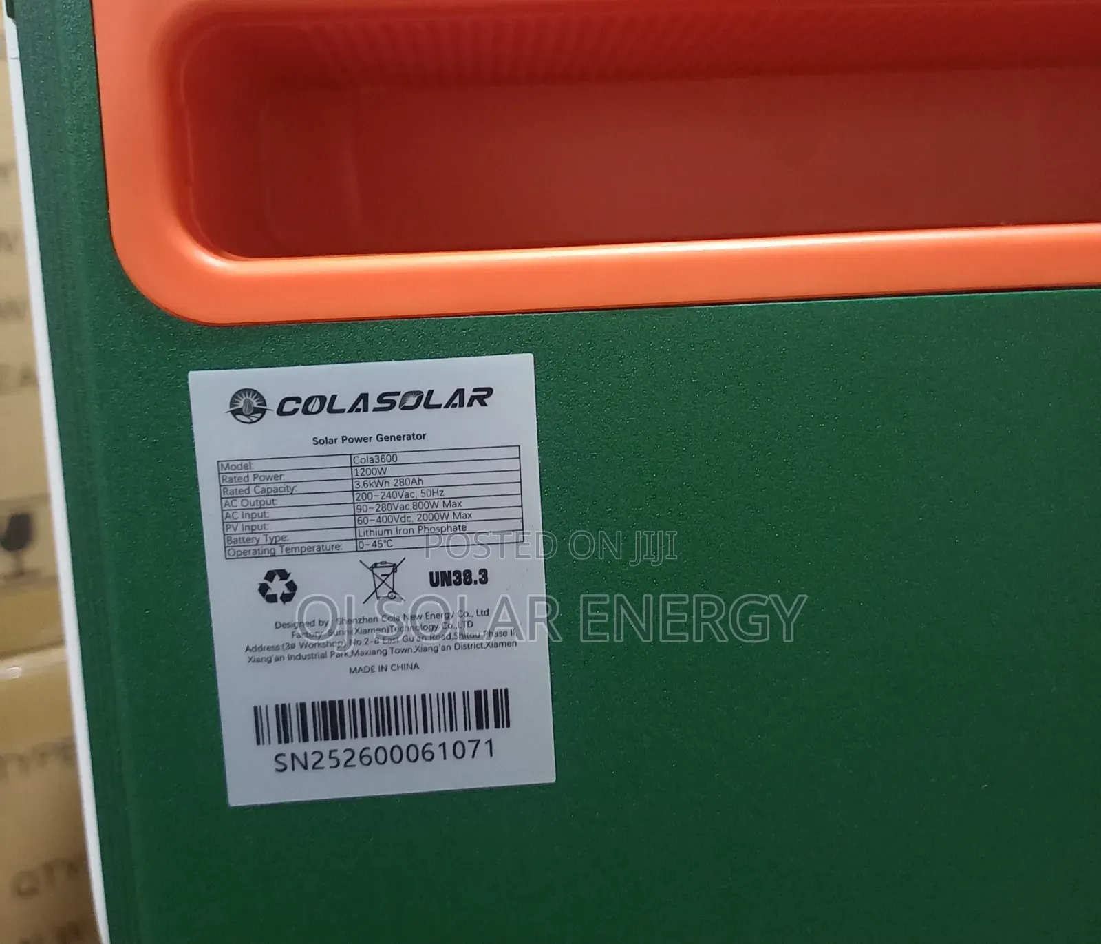 Colasolar 3.6kwh Solar Power Generator