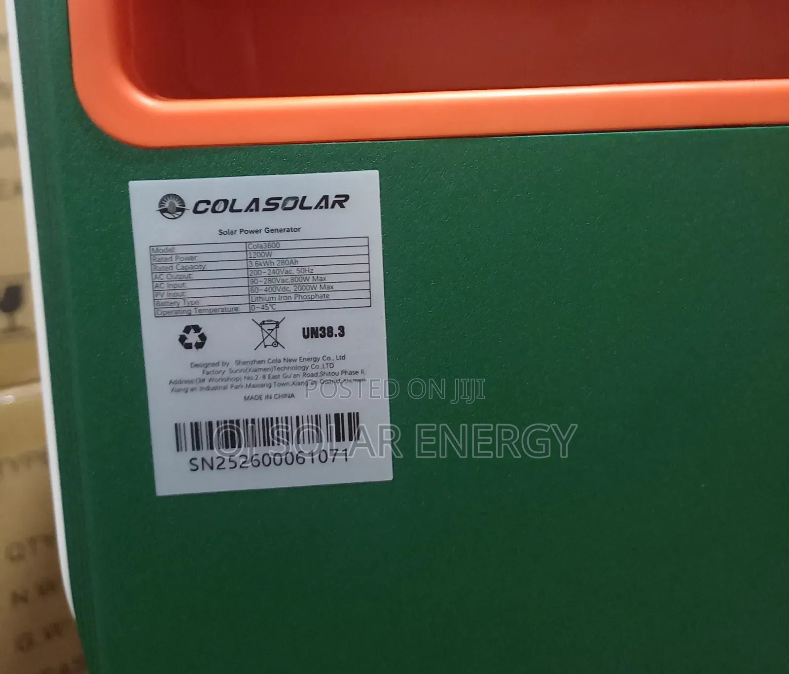 Colasolar 3.6kwh Solar Power Generator