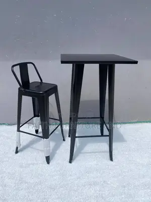 Metal Bar Stool and Table