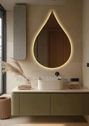 Water Drop Mirror With Led Lights