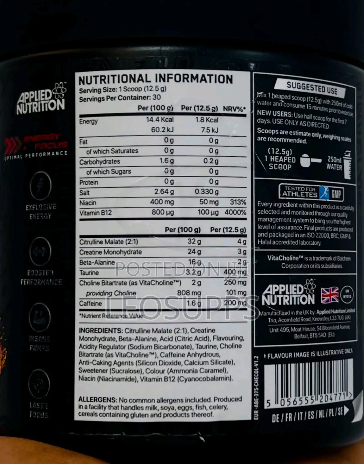 Abe Ultimate Pre-Workout (30 Servings) Vitamins and Supplements)