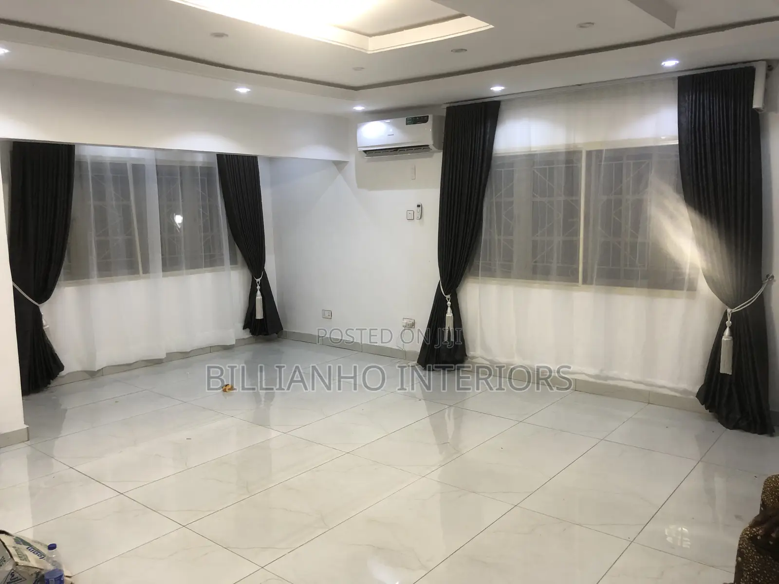 Automated Dark Gray Curtains
