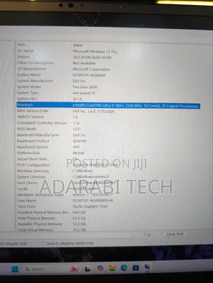 Laptop Dell Precision 5690 64GB Intel Core Ultra 9 SSD 512GB