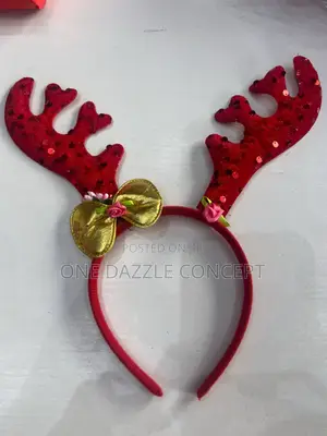 Red Christmas Reindeer Antler Headband