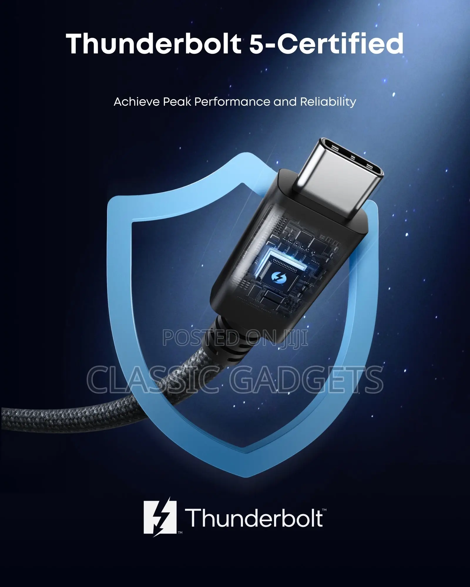Anker Prime Thunderbolt 5 Cable (3.3 Ft, 80gbps, 240w)