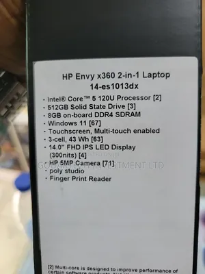 New Laptop HP Envy X360 8GB Intel Core i5 SSD 512GB