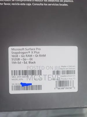 New Laptop Microsoft Surface Pro Copilot+ PC 12 16GB SSD 512GB