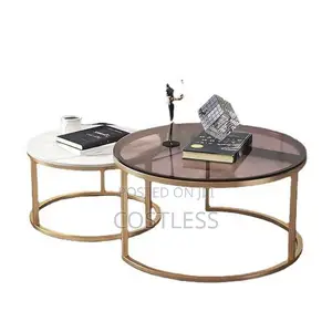 Glamorous Nest Marble Twin Center Table