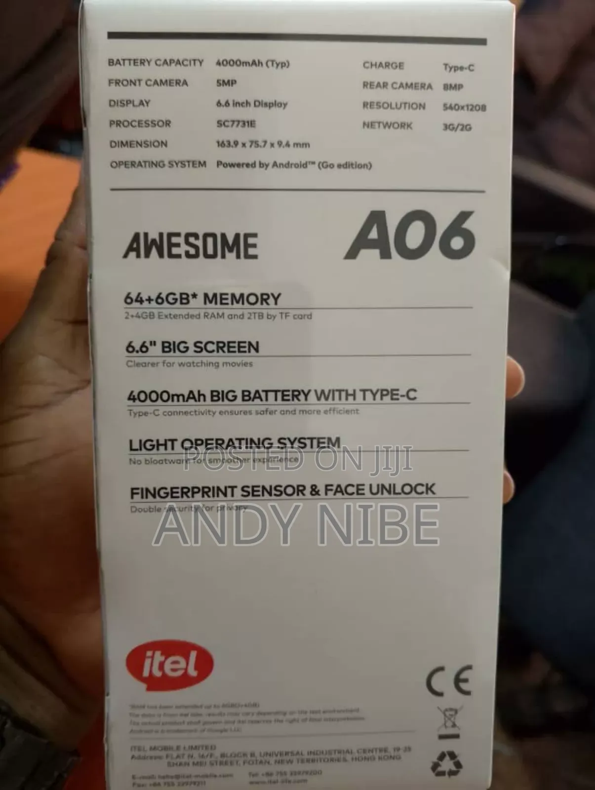New Itel A06 64 GB Black