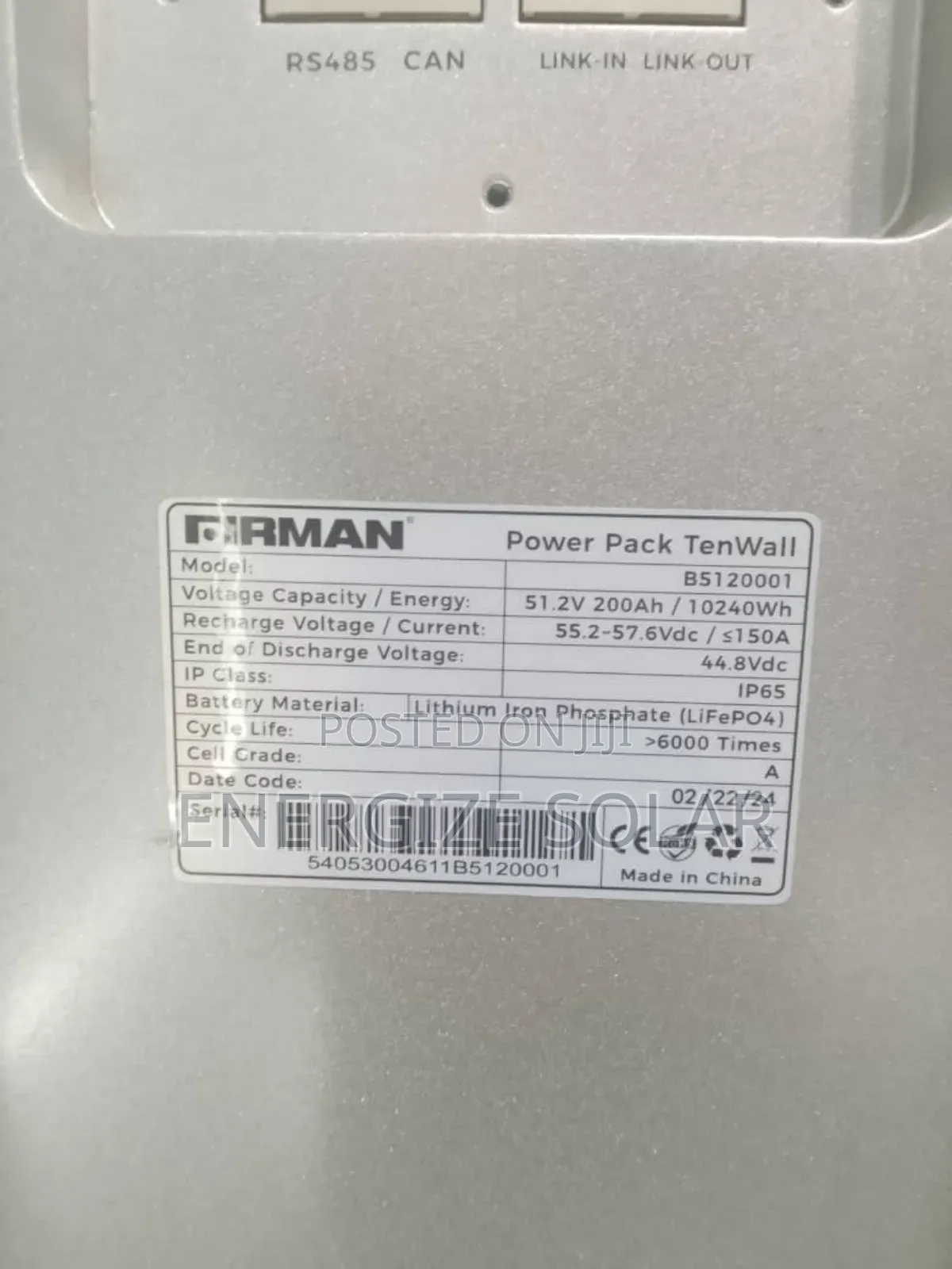 10kwh 51.2v Firman Lithium Battery
