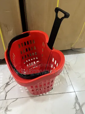 Supermarket Plastic Trolley With Extention Handle.
