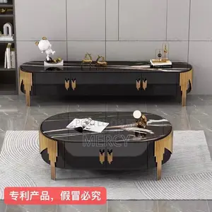 2m Tv Stand and Center Table With Marble Top