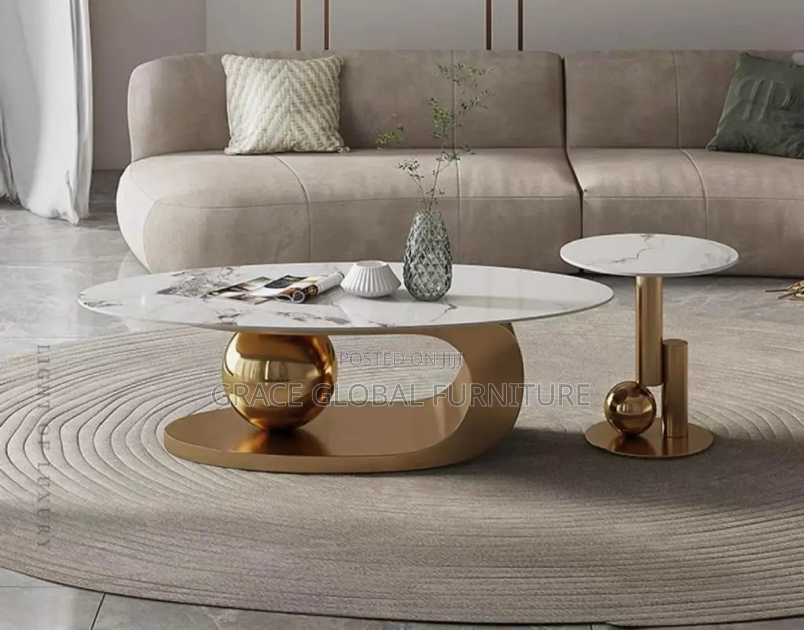 Marble Top Centre Table and Stool