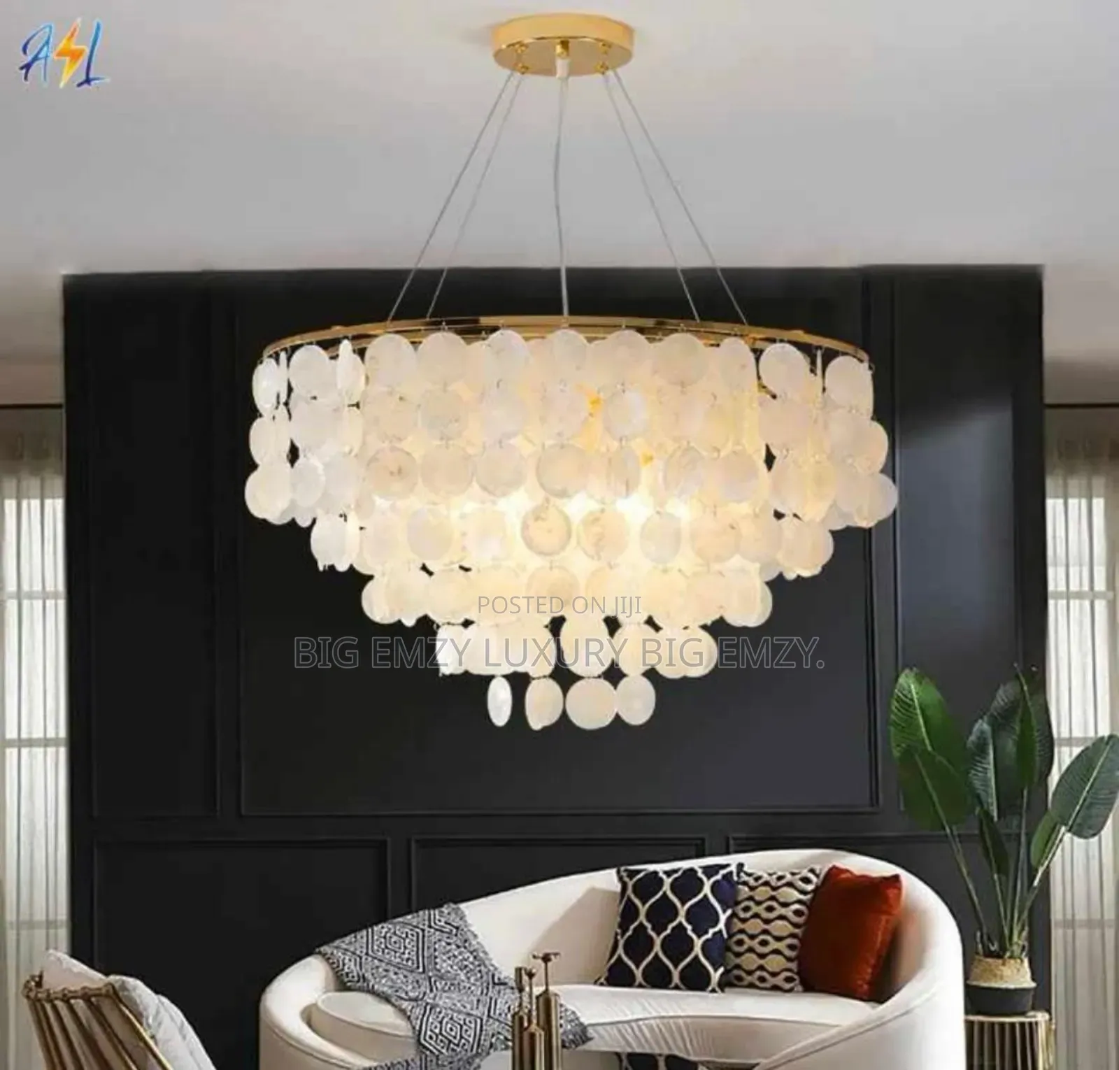 Capiz Shell Chandelier or Shell Pendant Light.