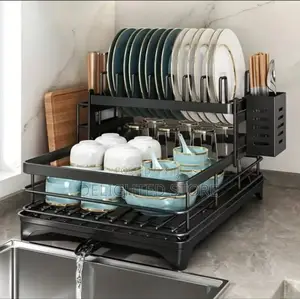 Double Layer Heavy Duty Stainless Steel Drainage System Plate Rack