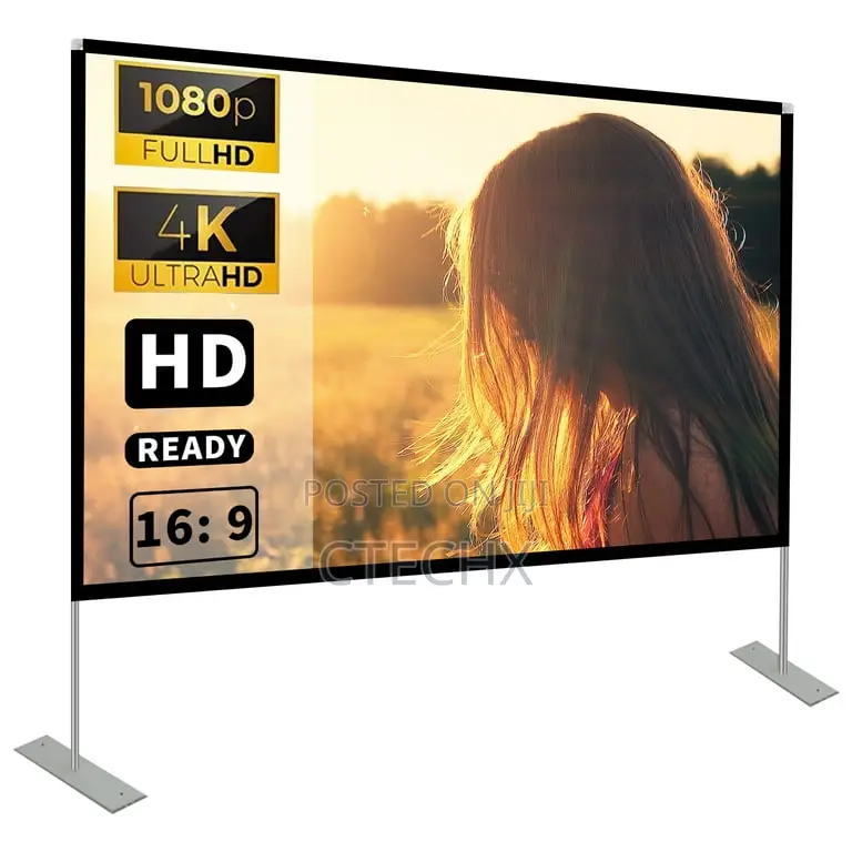 Projector Screen With Stand 100 Inch Screen 16:9 Hd Rear Front