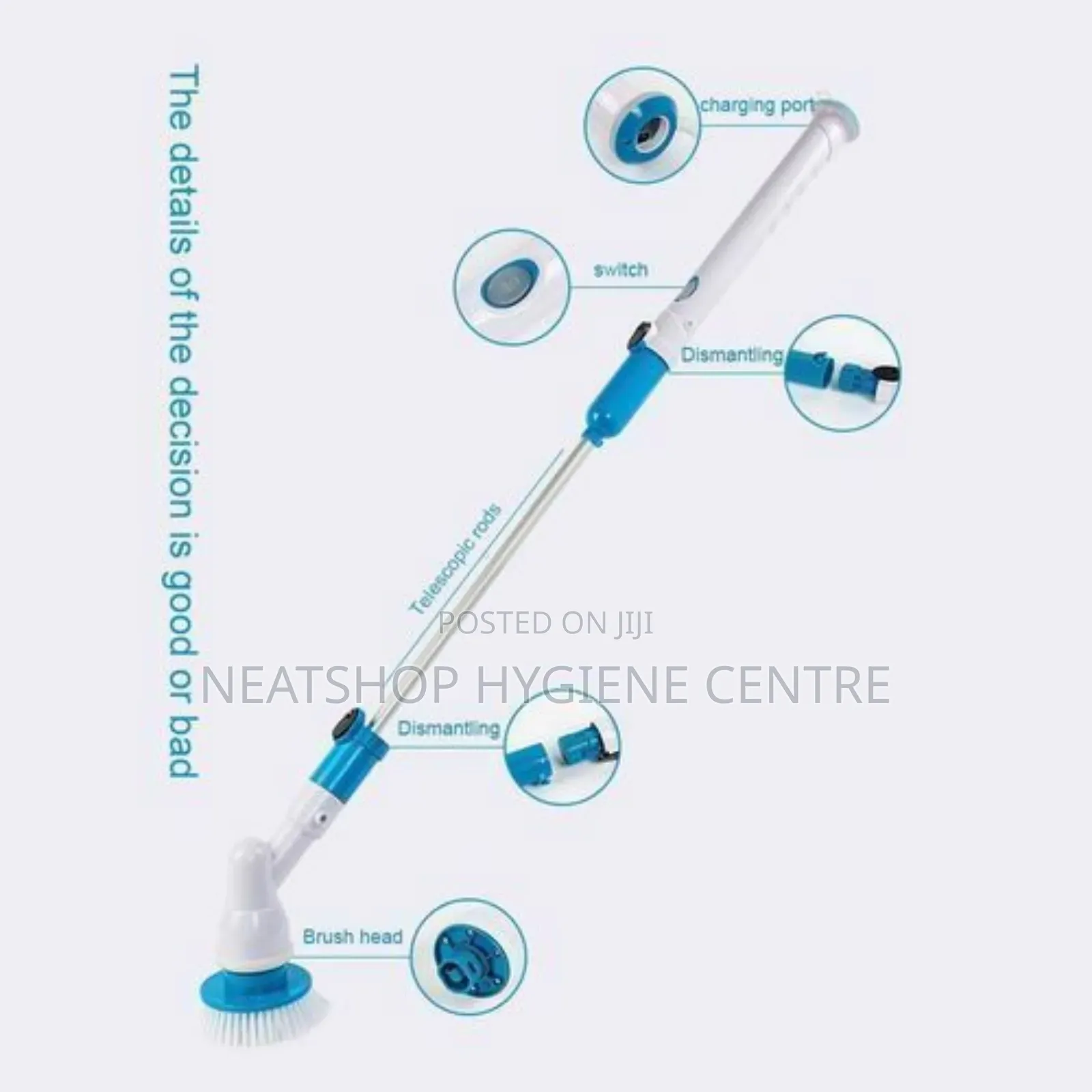 Hurricane Spin Scrubber; Multi-Function Long Handle Electric Brush