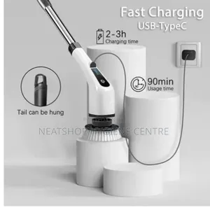 Rechargeable Toilet, Bathroom, Kitchen Floor Scrubber (9 Brush Heads)