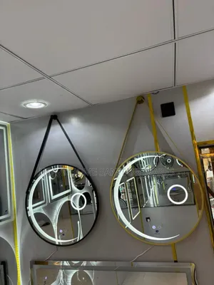 Moon Design Rope Hanging Mirror With Lights