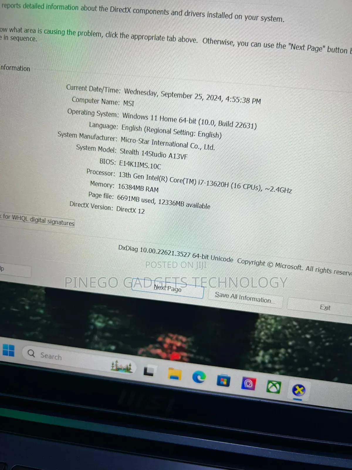 Laptop MSI Stealth 14 Studio A13VF 16GB Intel Core I7 SSD 1T