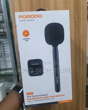 Porodo Two-device Connect Handheld Lavalier Microphone