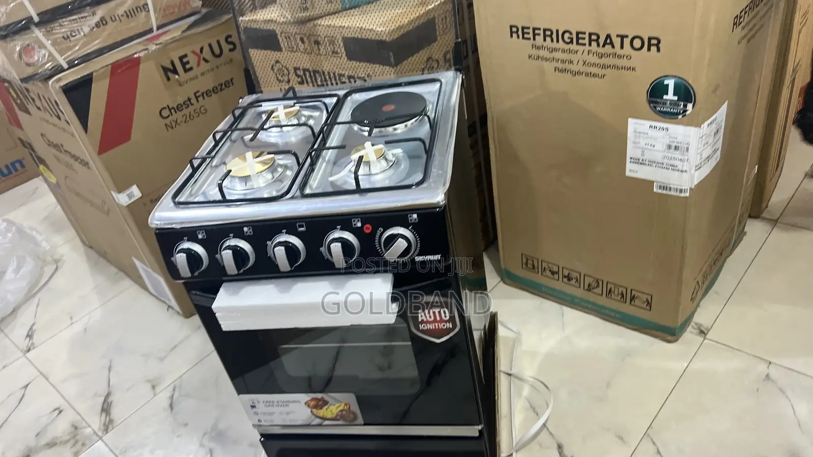 Skyrun 3+1 Gas Cooker – Automatic Ignition Durable Build
