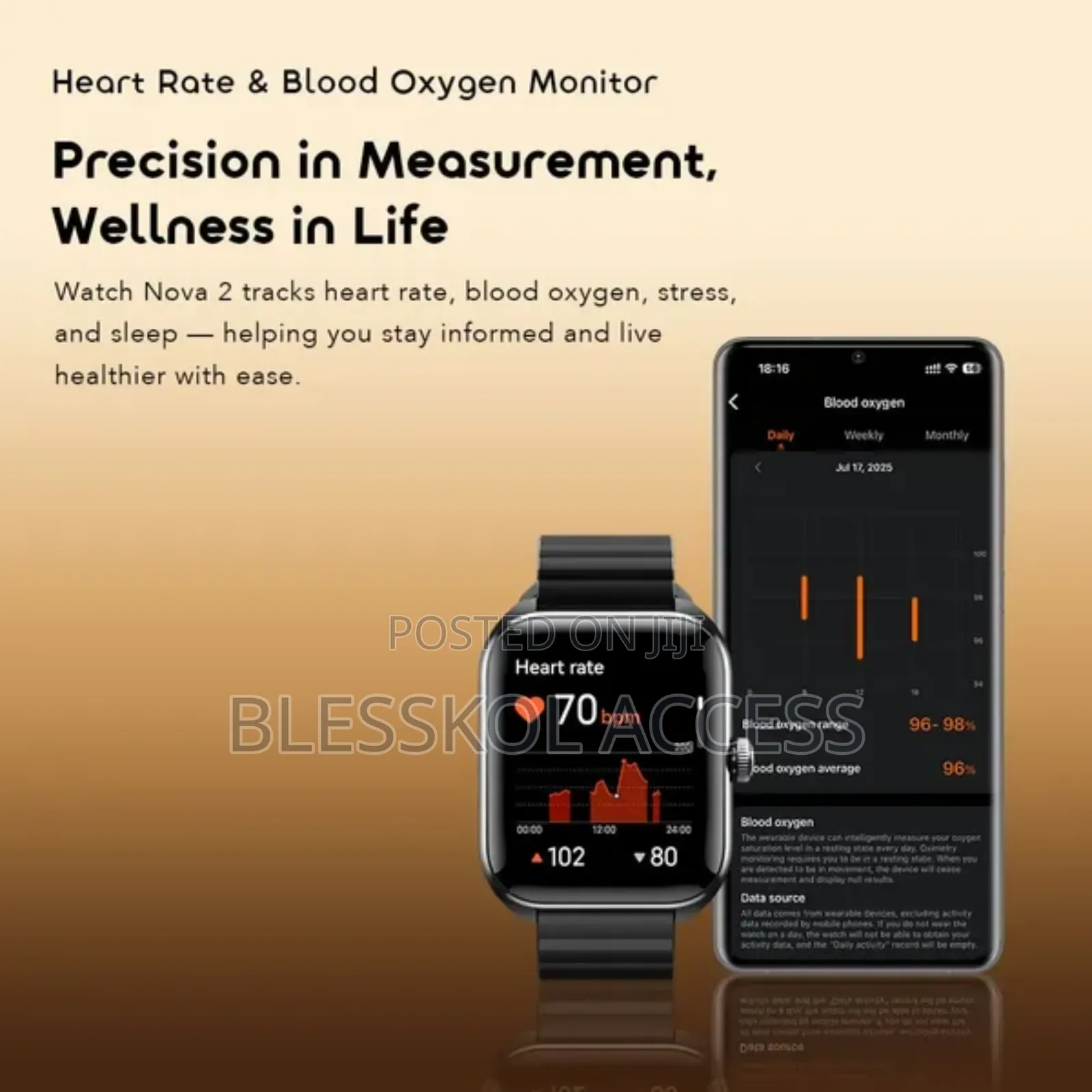 Oraimo Watch Nova 2 2.01" Amoled Ip68 Curved Touchscreen Smart Watch