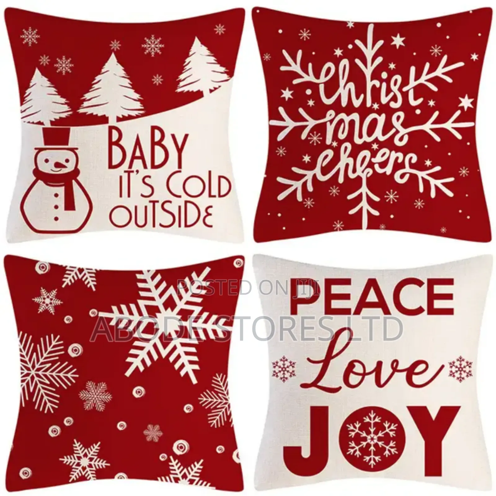 4 PCS Peace,Love Joy Xmas Throw Pillow Set