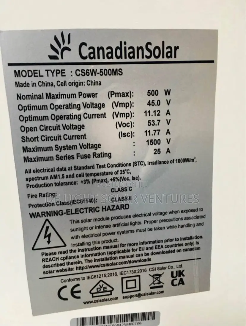 500watt 120cells Canadian Solar Panel