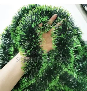 12pcs Christmas Bling Edged Green Tinsel Garlands