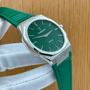 Karston Quality Luxury Men Automatic Engine Rubber Strap Wristwatch
