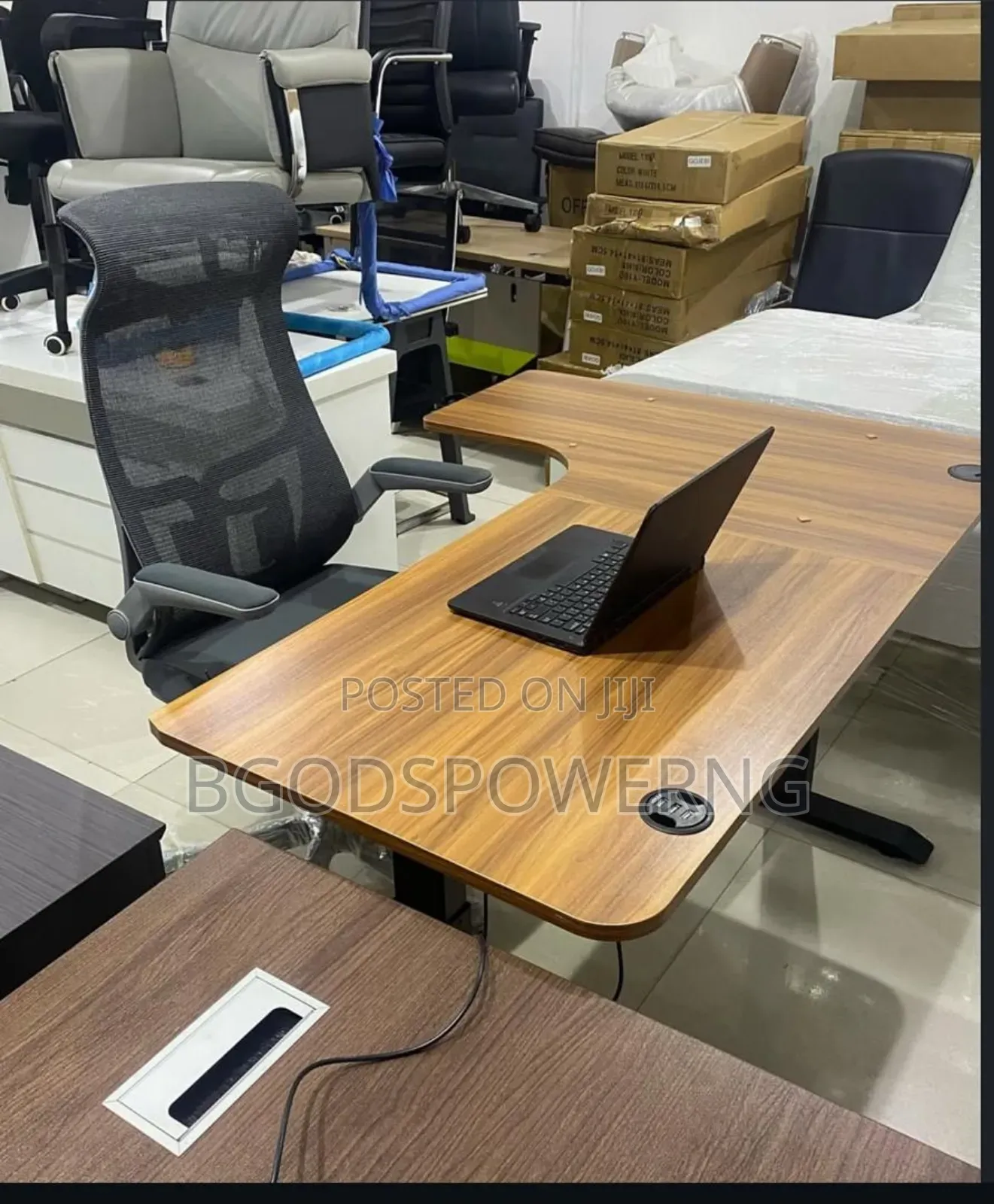 L Shaped Electric Table